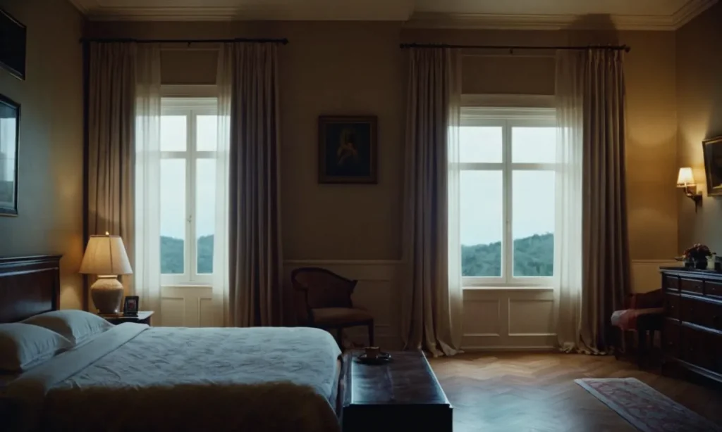A dimly lit room with a solitary figure sitting on the edge of their bed, bathed in soft moonlight, symbolizing the spiritual awakening and seeking divine guidance in the early hours of the morning.